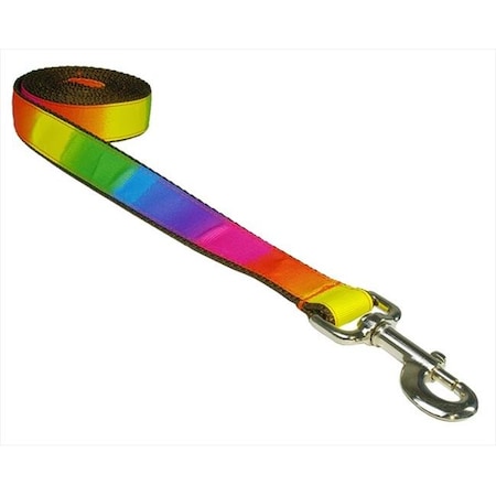 Sassy Dog Wear RAINBOW3-L 6 Ft. Dog Leash; Rainbow - Medium